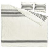 JÄTTEFRÄKEN Duvet cover and 2 pillowcases, white/dark grey, 200x200/50x60 cm