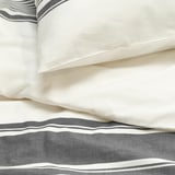 JÄTTEFRÄKEN Duvet cover and 2 pillowcases, white/dark grey, 200x200/50x60 cm