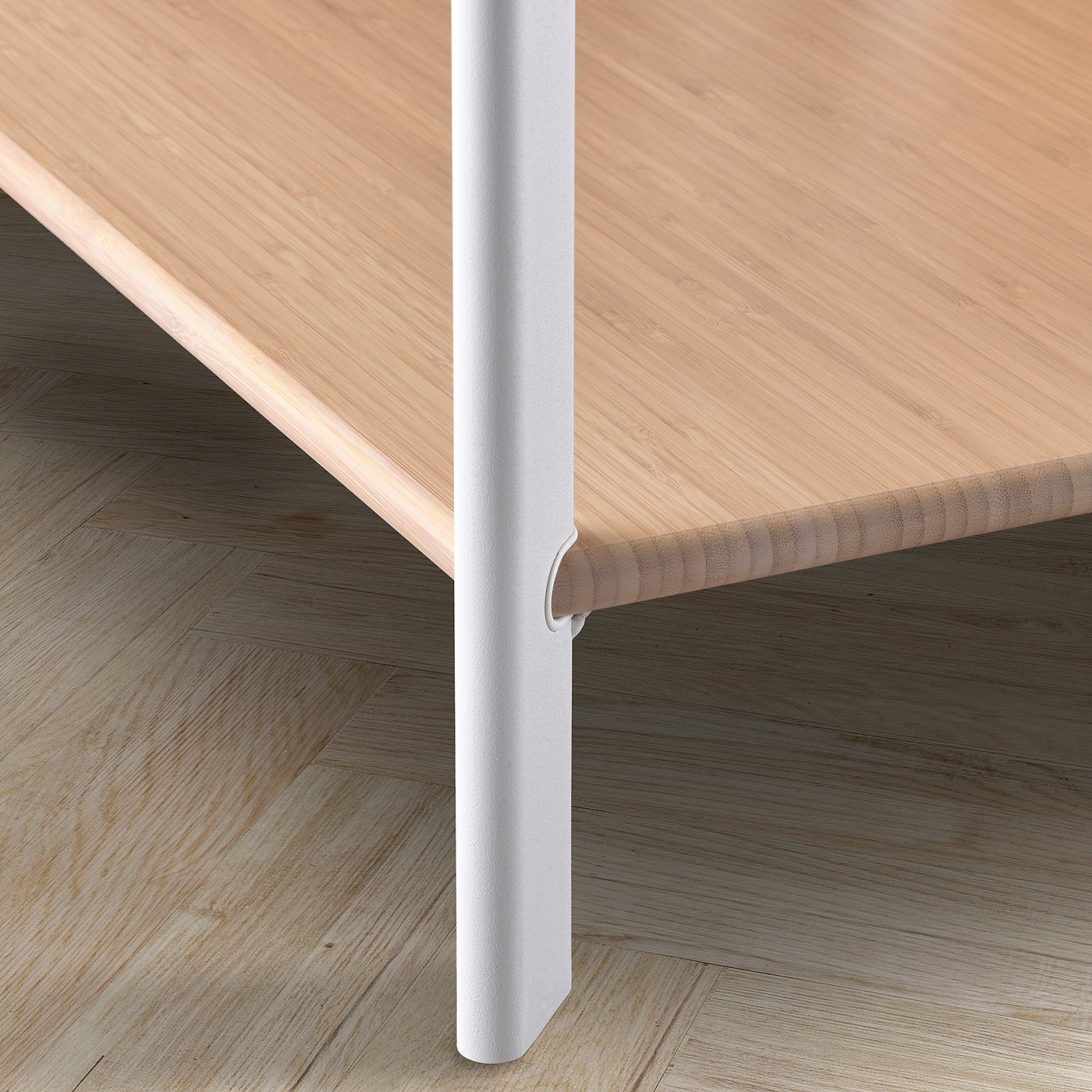 JÄTTESTA shelving unit, white/light bamboo, 120x85 cm - IKEA