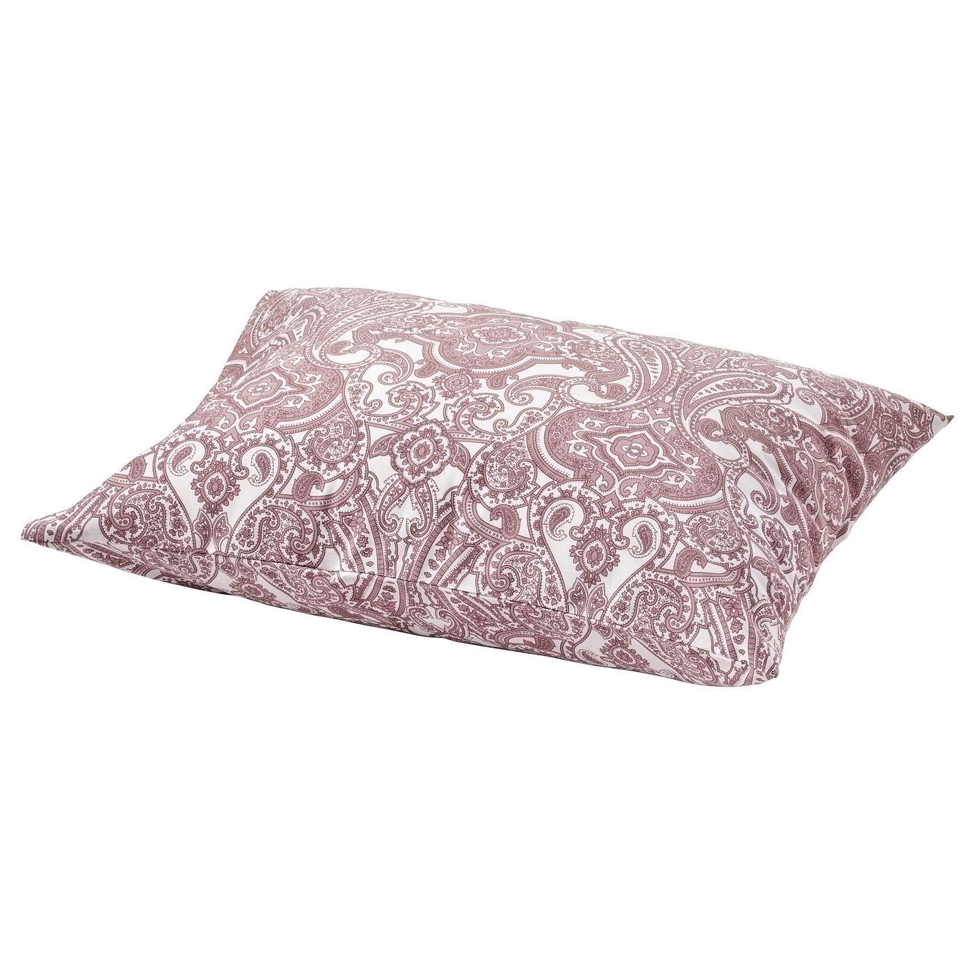 JÄTTEVALLMO Pillowcase white, dark pink IKEA