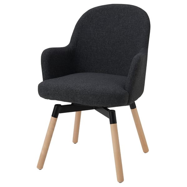 JANOLOF Swivel armchair, Gunnared dark grey