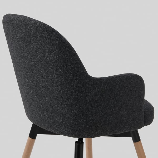 JANOLOF Swivel armchair, Gunnared dark grey
