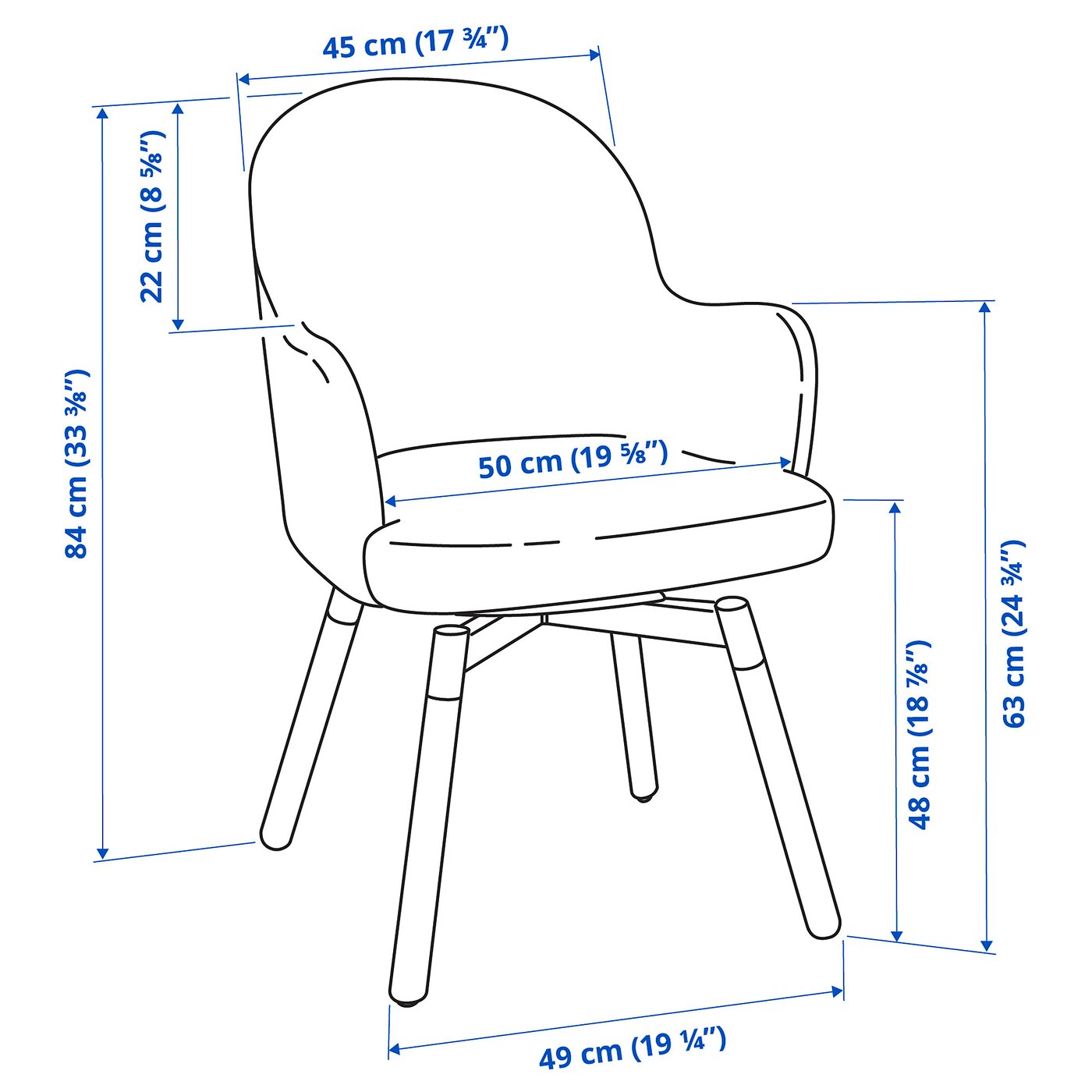 家具 IKEA JANOLOF JANOLOF swivel armchair, Gunnared dark grey - IKEA