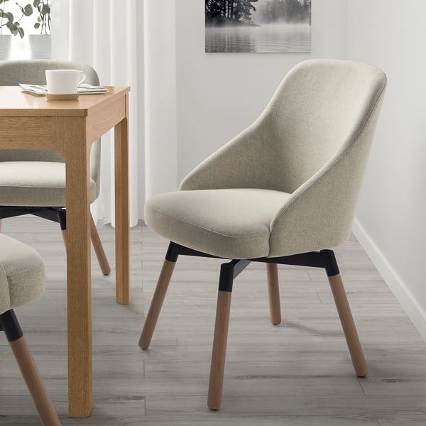 JANOLOF Swivel dining chair, Gunnared beige