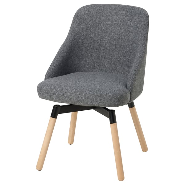 JANOLOF swivel dining chair, Gunnared medium grey IKEA