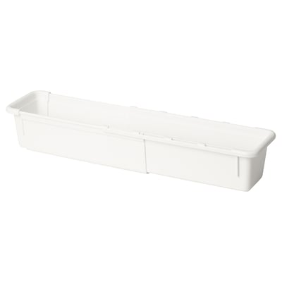 KACKLA Extendable box, white, 25-38x9 cm