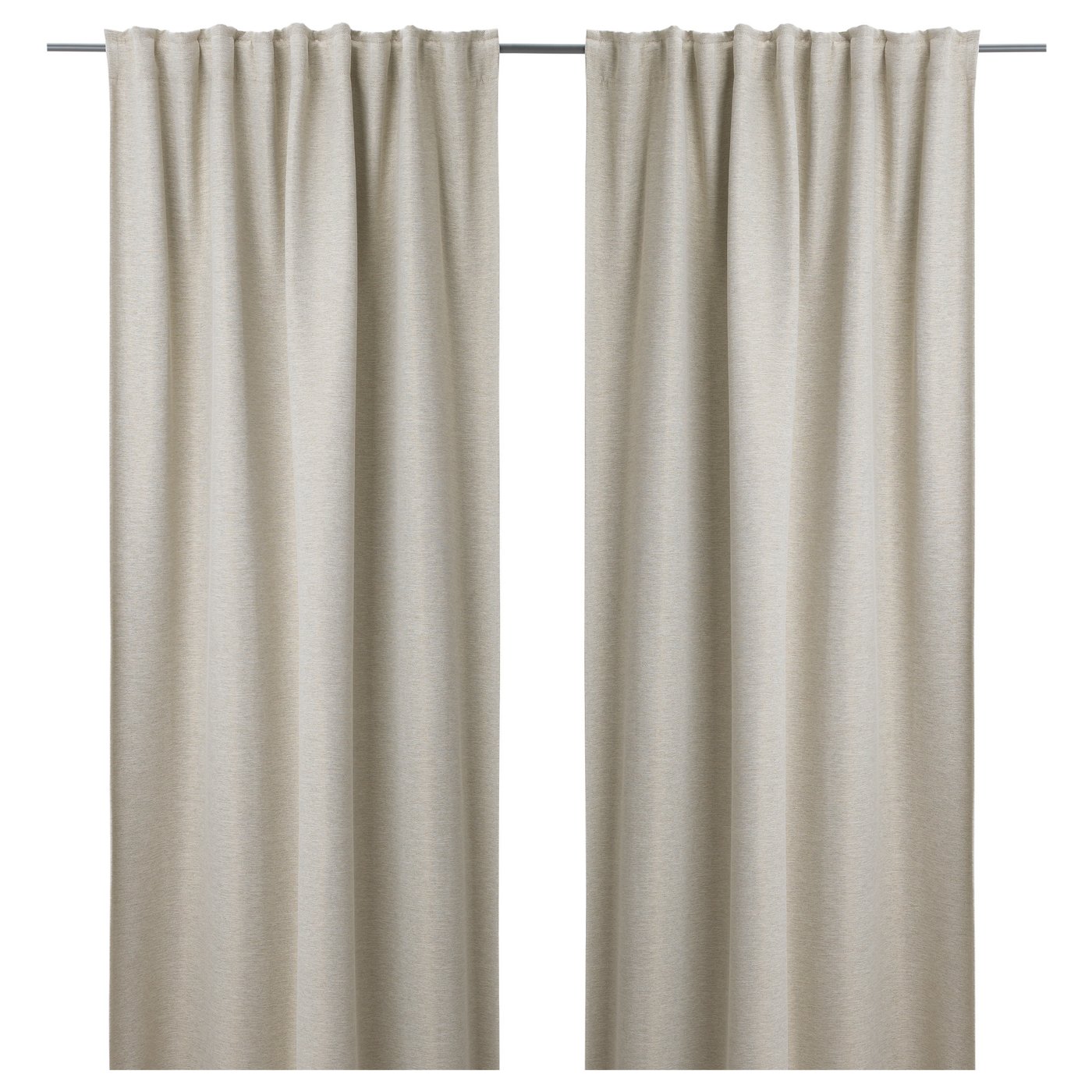 IKEA カーテン KALAMONDIN 145×178 2セット 計4枚 KALAMONDIN room darkening curtains, 1 pair, beige/with heading