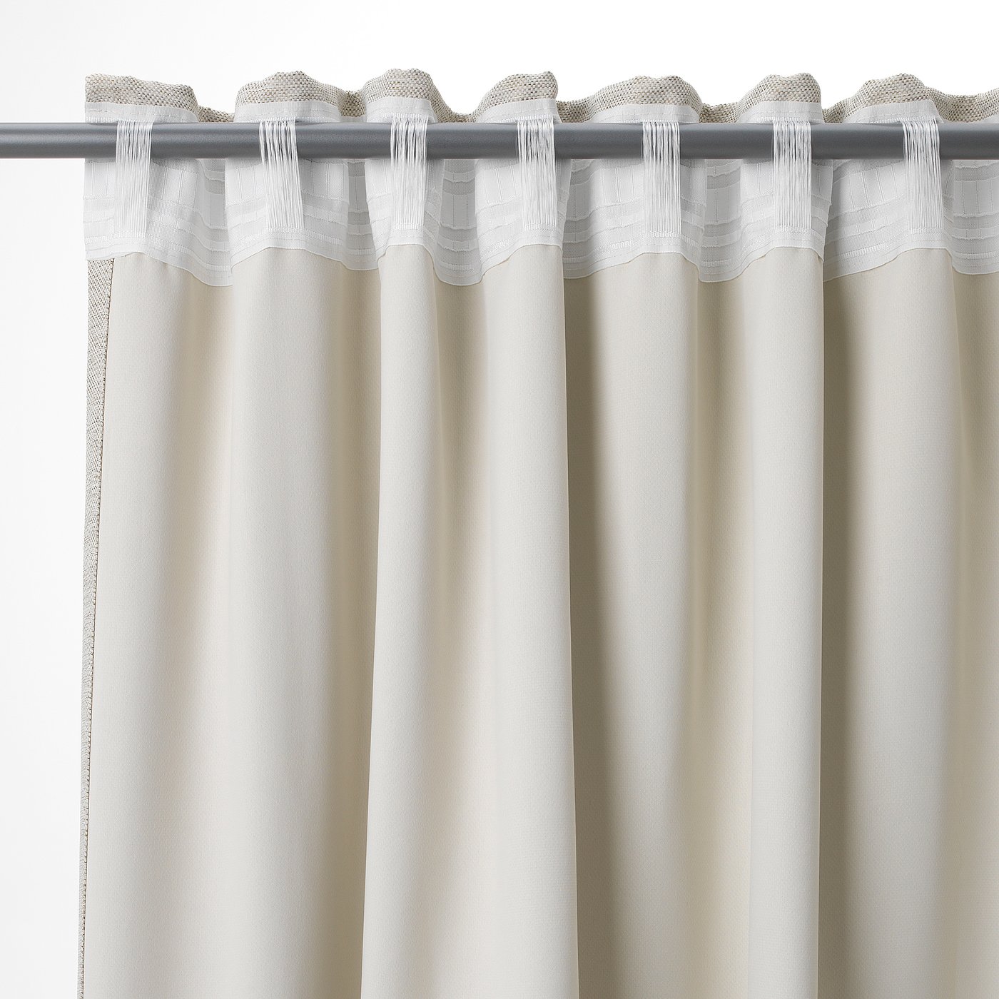 KALAMONDIN room darkening curtains, 1 pair, beige/with heading KALAMONDIN room darkening curtains, 1 pair, beige/with heading