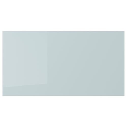KALLARP sleek, grey-blue high-gloss drawer front; modern, recycled plastic.
