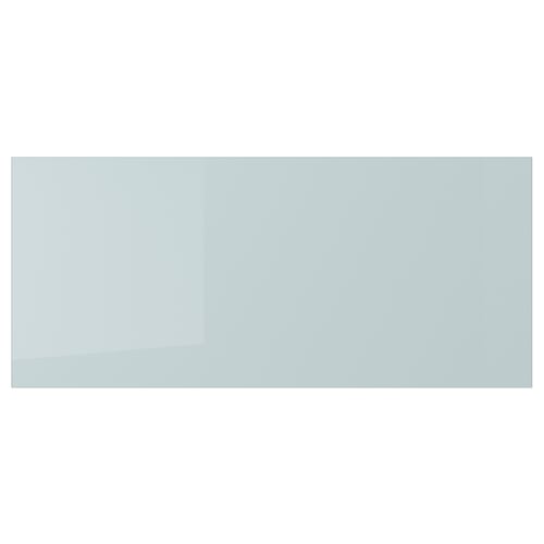 KALLARP high-gloss grey-blue drawer front, sleek, modern, rectangular with straight lines, durable plastic surface.