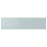 KALLARP Drawer front, high-gloss light grey-blue, 75x20 cm