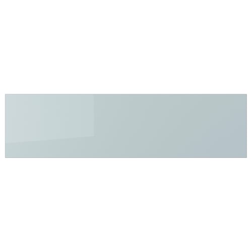 KALLARP high-gloss grey-blue drawer front, modern, sleek design, recycled material.