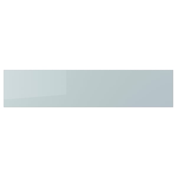 KALLARP Drawer front, high-gloss light grey-blue, 90x20 cm