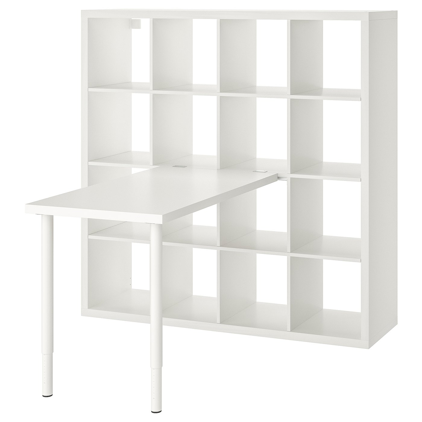 KALLAX / LINNMON desk combination, white, 147x139x147 cm - IKEA