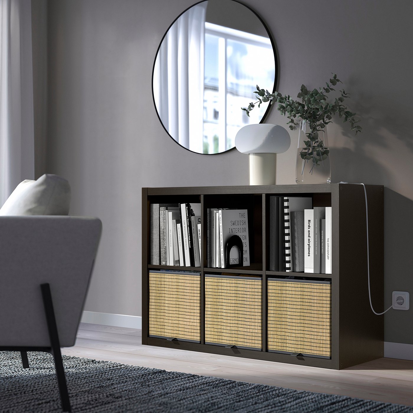 KALLAX shelving unit, black-brown, 77x112 cm - IKEA