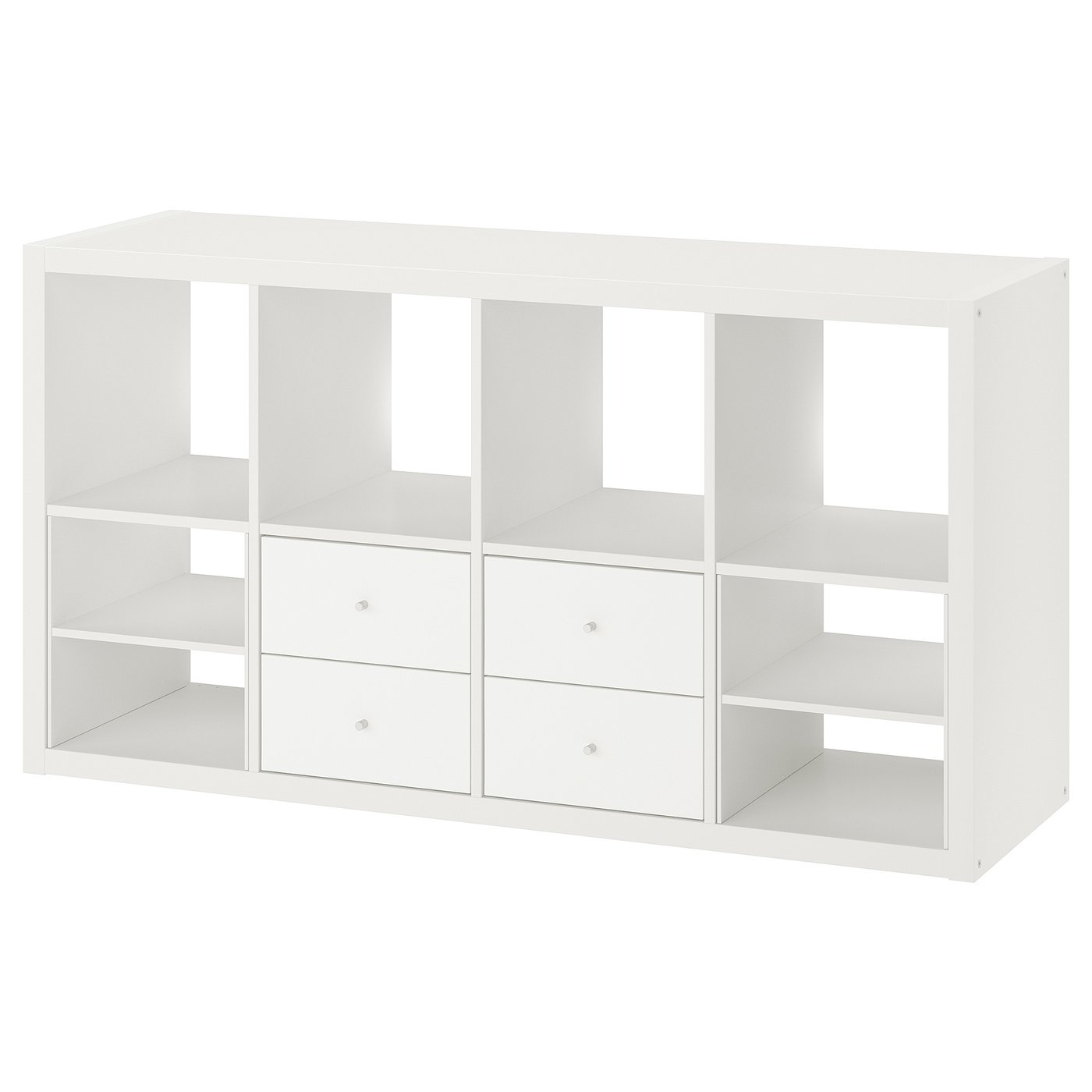 KALLAX shelving unit, with 4 drawers/with 2 shelf inserts white