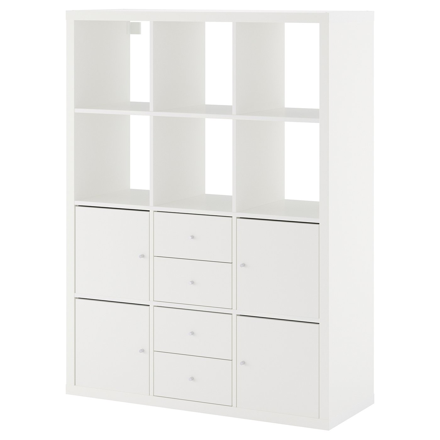 KALLAX shelving unit with 6 inserts, white, 112x147 cm - IKEA