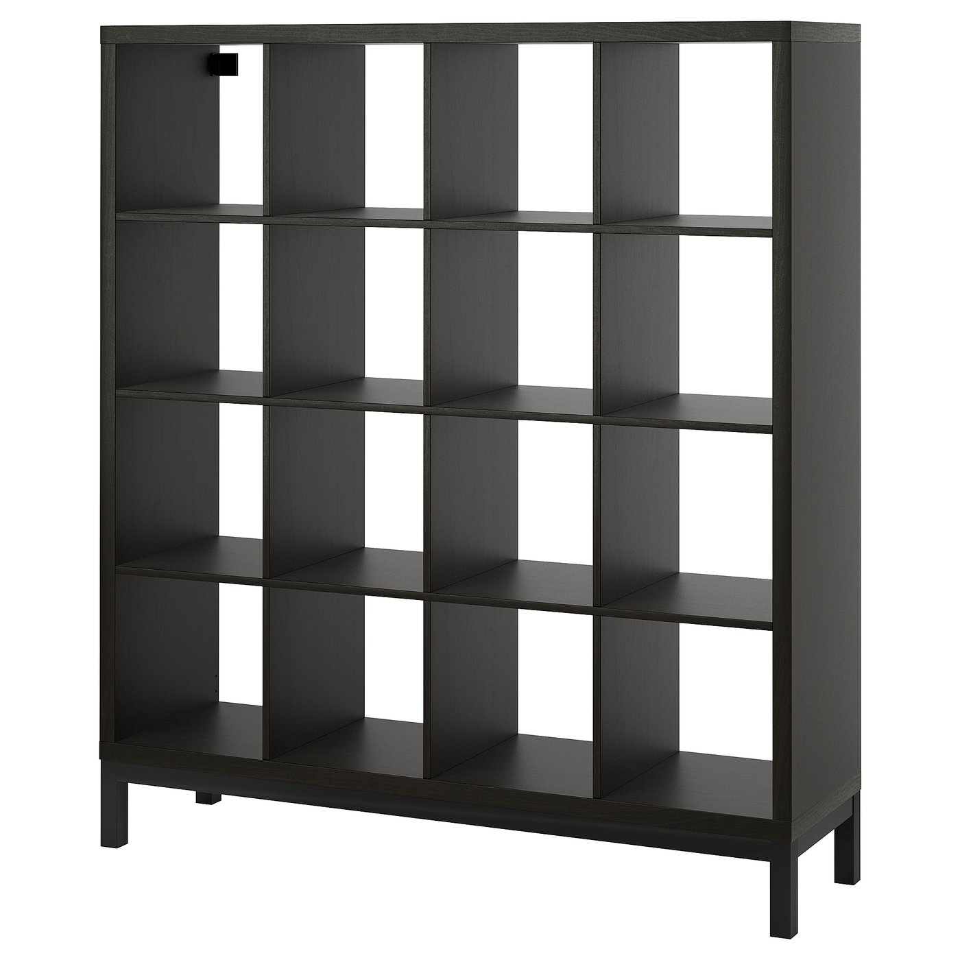 KALLAX shelving unit with underframe, black-brown/black