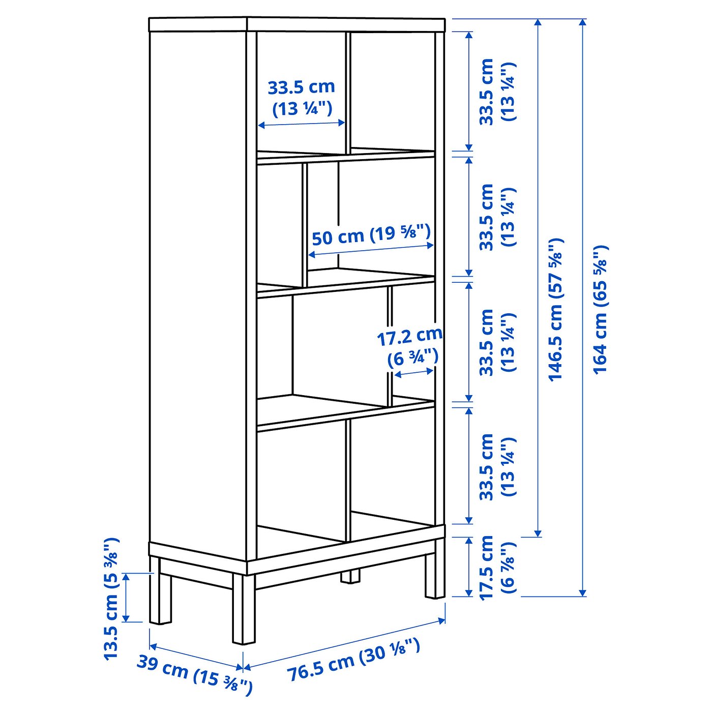 KALLAX shelving unit with underframe, brown-red/black, 77x39x164
