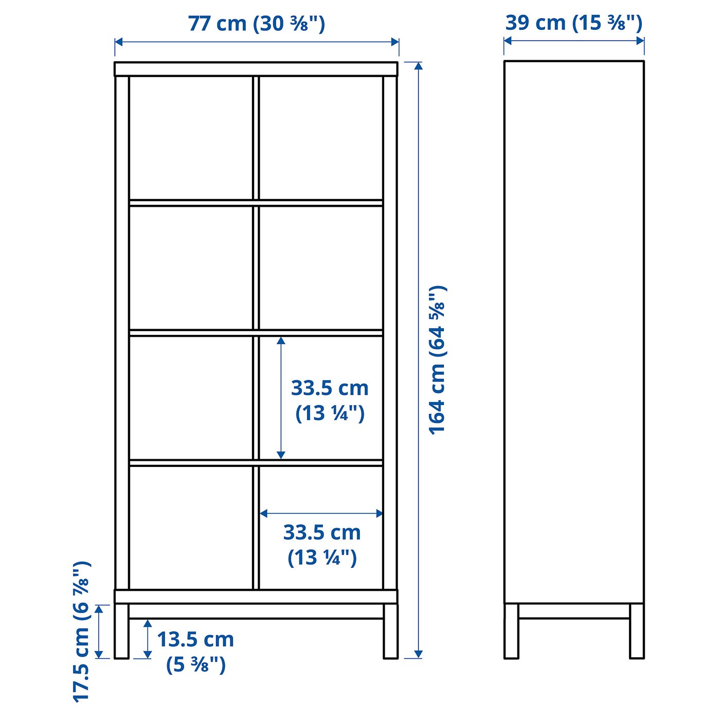 KALLAX shelving unit with underframe, white stained oak effect