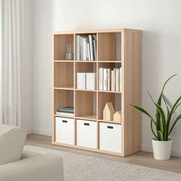 KALLAX Shelving unit white stained oak effect white stained oak