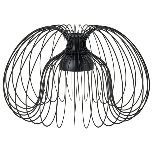 KALLFRONT lamp, black, metal mesh, round shape, modern design.