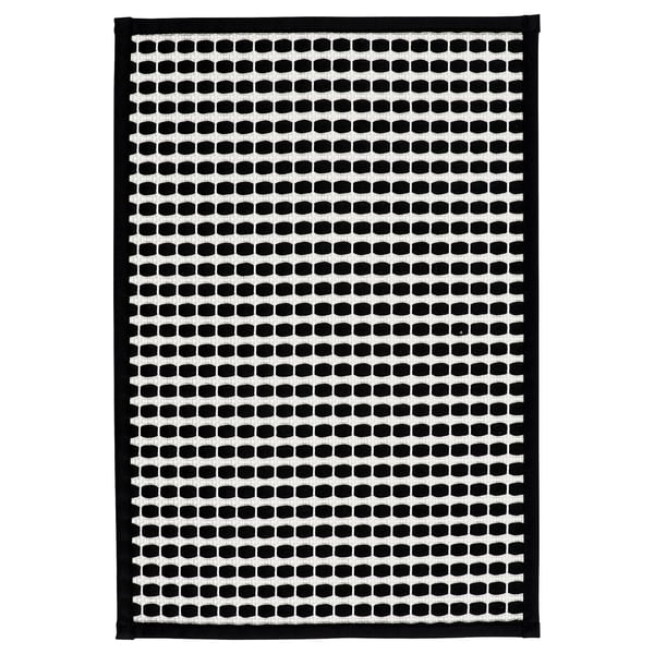 KALLGATE Bath mat, black/white, 40x60 cm