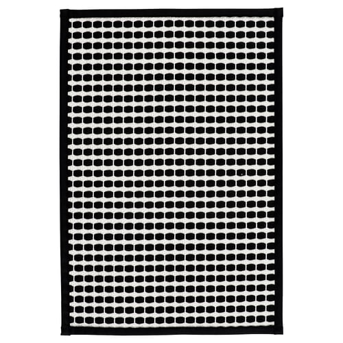KALLGATE Bath mat, black/white, 40x60 cm