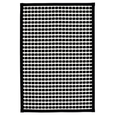 KALLGATE Bath mat, black/white, 40x60 cm
