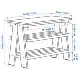 KALLSÖ Bench with shoe storage, grey, 80x38x56 cm
