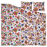 KANONVISKA Duvet cover and 2 pillowcases, white multicolour/floral pattern, 200x200/50x60 cm