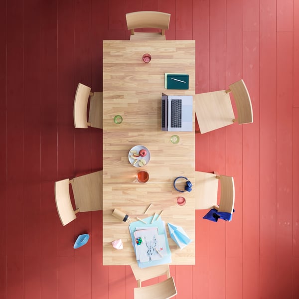 KARSKÄR Extendable table, rubberwood, 160/220x90 cm