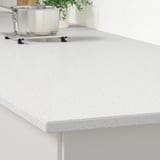 KASKER Custom made worktop, white mineral effect/quartz, 210.1-240x65.1-75 cm