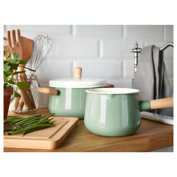 KASTRULL Pot with lid, green, 3 l