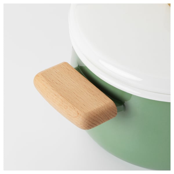 KASTRULL Pot with lid, green, 3 l