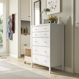 KILBERGET Chest of 5 drawers, white/anchor/unlock-function, 76x102 cm
