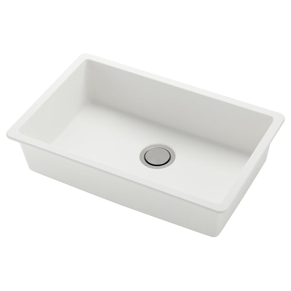 KILSVIKEN Inset sink, 1 bowl, white quartz composite, 72x46 cm