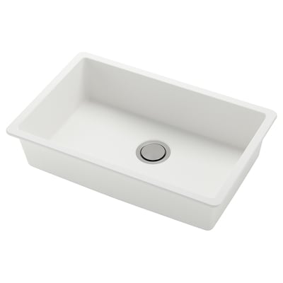 KILSVIKEN Inset sink, 1 bowl, white quartz composite, 72x46 cm