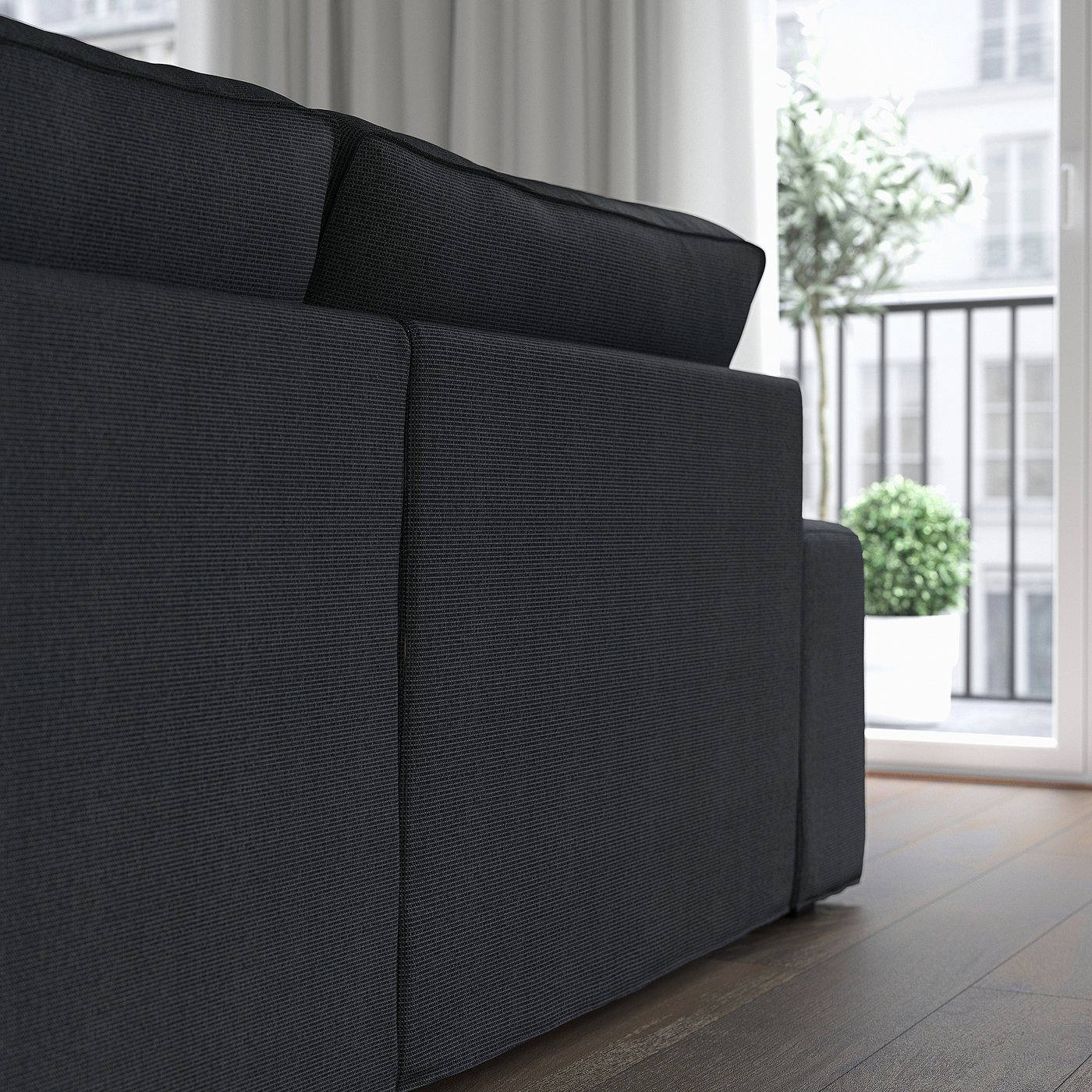 KIVIK 3-seat sofa with chaise longue, Tresund anthracite - IKEA