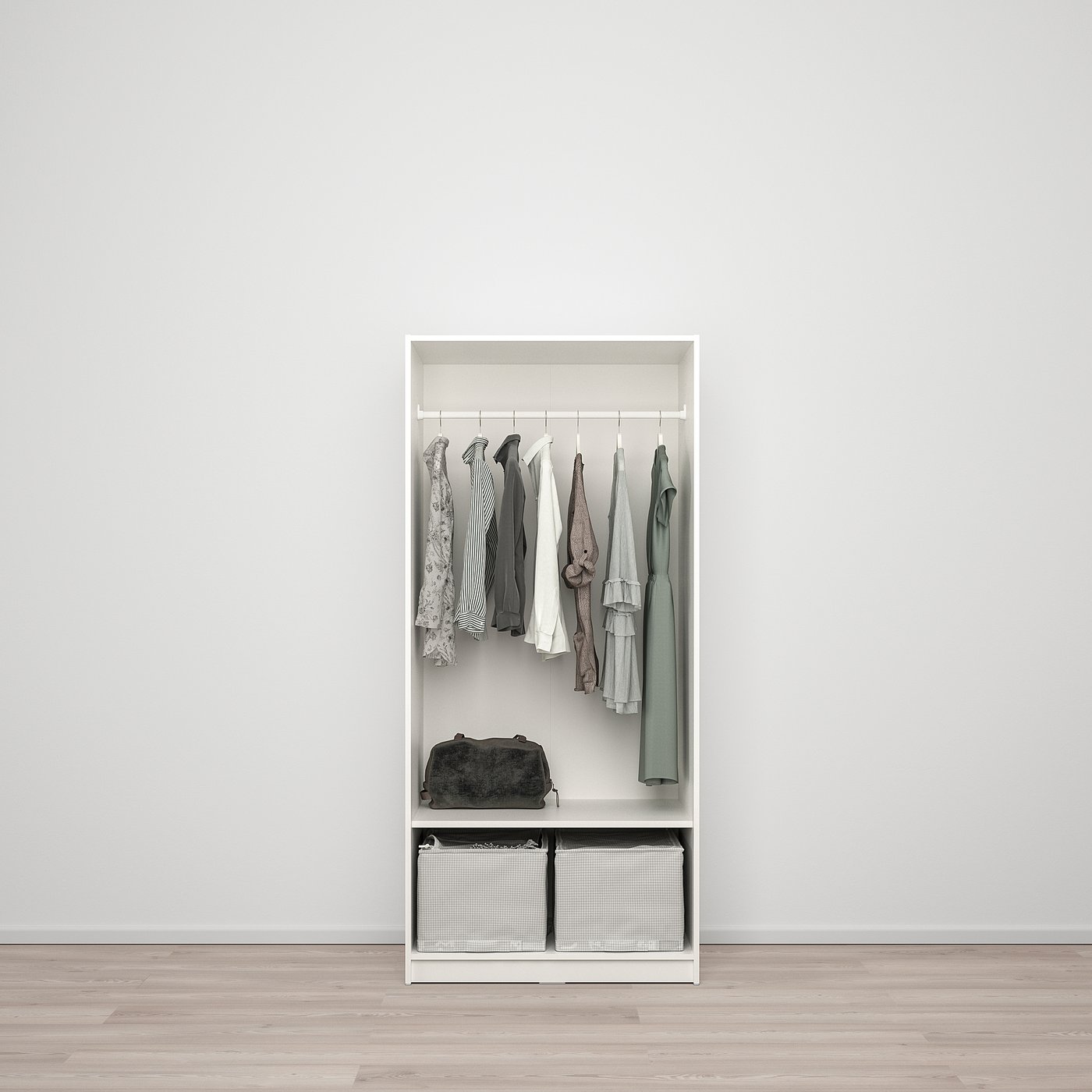 KLEPPSTAD wardrobe with 2 doors, white, 79x55x176 cm - IKEA