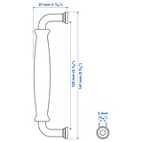 KLINGSTORP Handle, off-white/chrome-plated, 141 mm