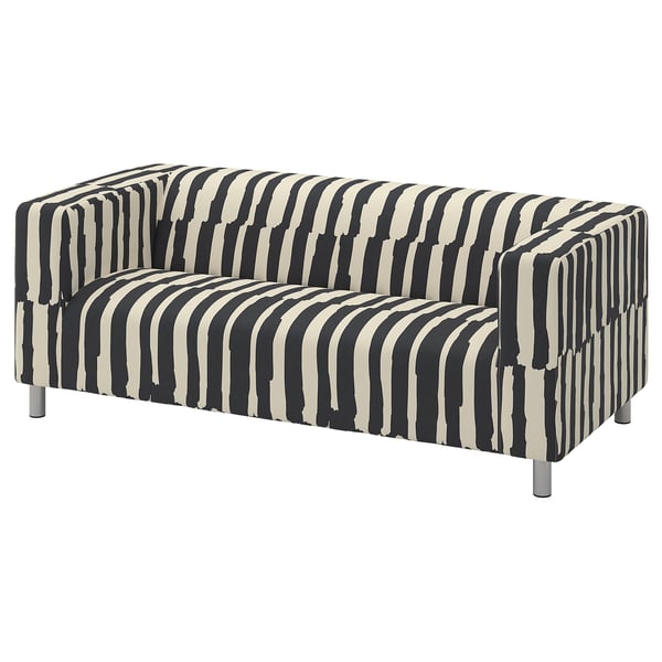 KLIPPAN 2-seat sofa, Grimsmåla black/beige