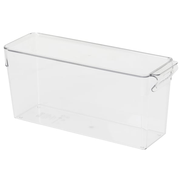 KLIPPKAKTUS Storage box for fridge, transparent, 32x10x14 cm