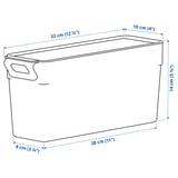 KLIPPKAKTUS Storage box for fridge, transparent, 32x10x14 cm