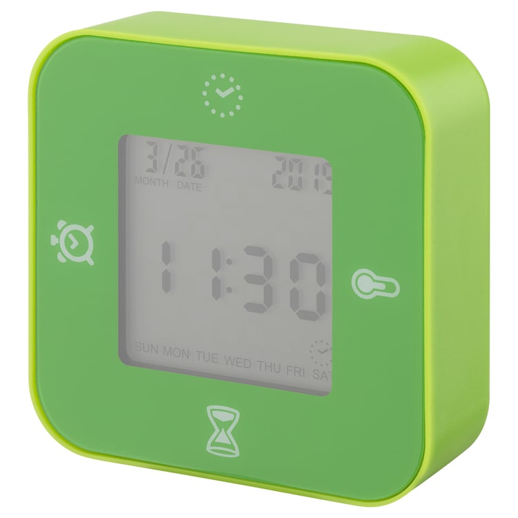 KLOCKIS Clock/thermometer/alarm/timer, green IKEA