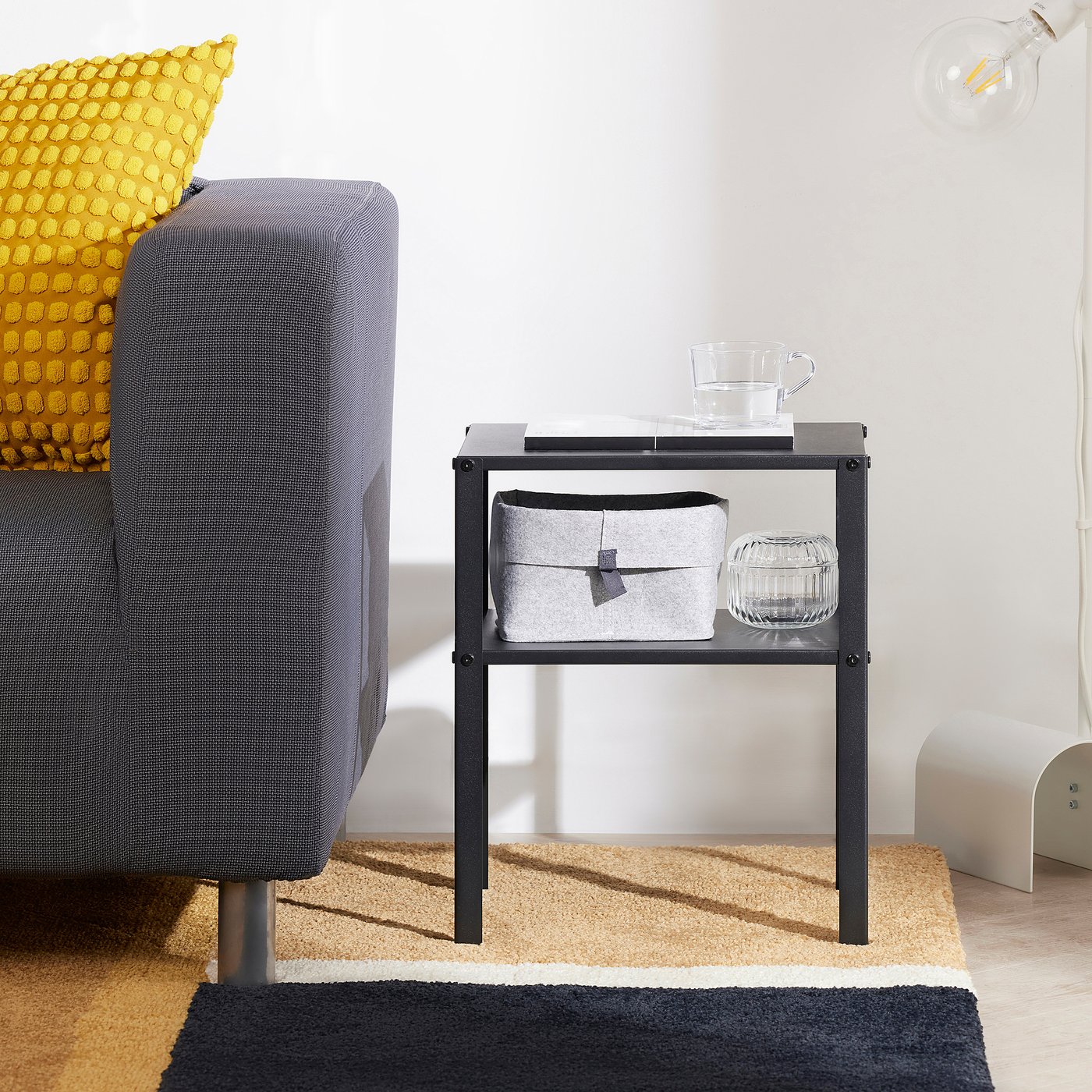 KNARREVIK bedside table, black, 37x28 cm - IKEA
