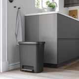 KNÖCKLA Pedal bin, dark grey, 25 l
