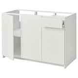 KNOXHULT Base cabinet with doors and drawer, white, 120 cm