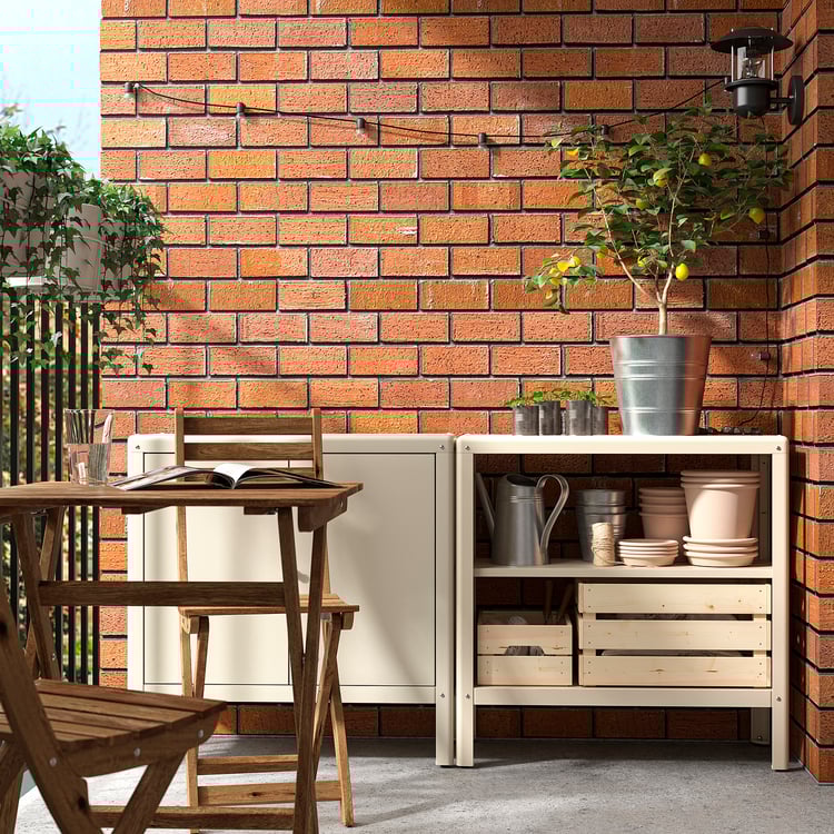 KOLBJÖRN shelving unit in/outdoor, beige, 80x81 cm IKEA