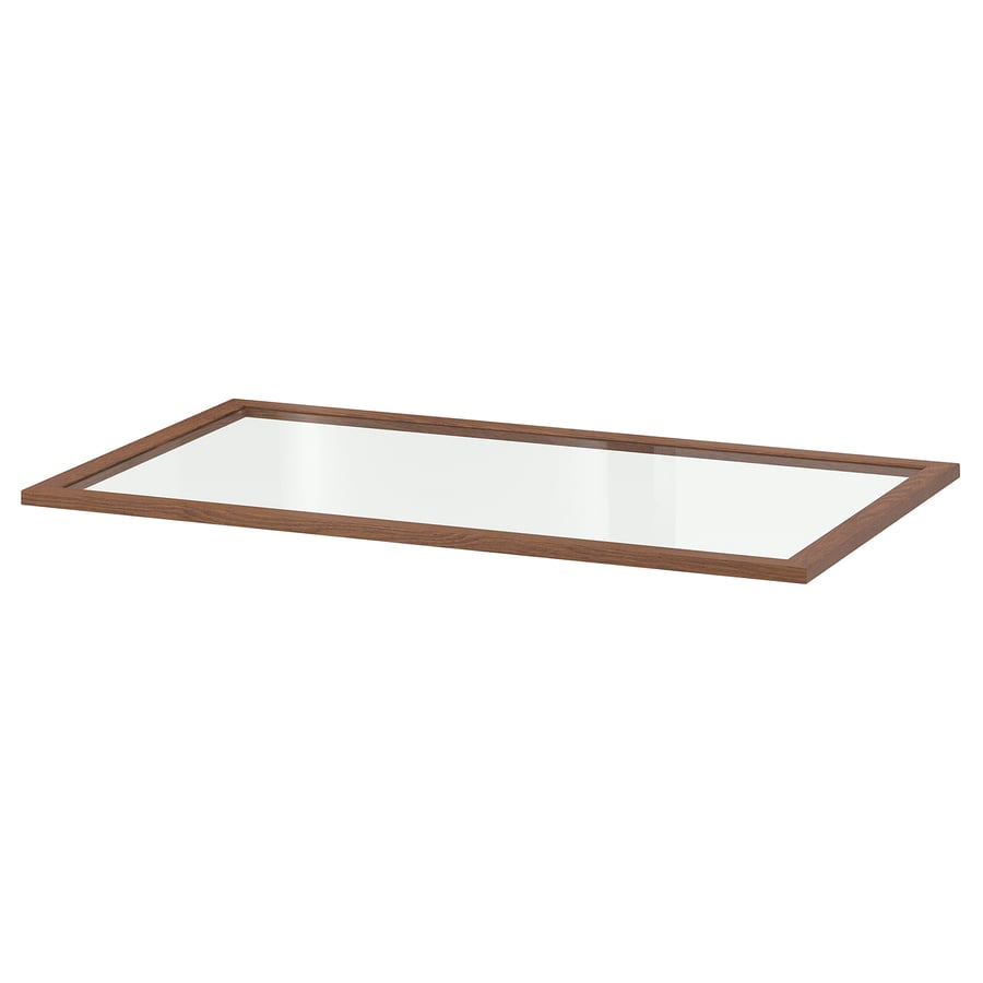 KOMPLEMENT Glass shelf, brown stained ash effect, 100x58 cm IKEA
